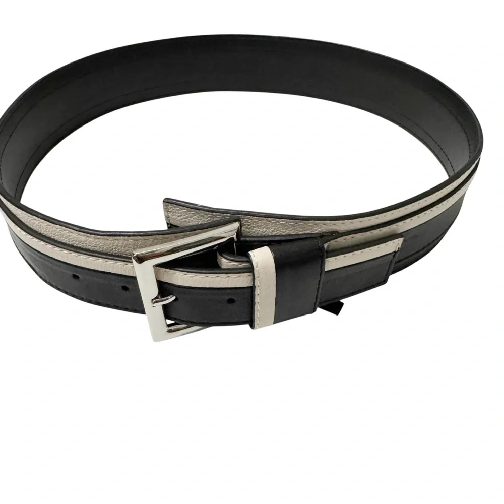 Karen Millen Wide Leather Black & White Belt Medium